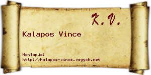 Kalapos Vince névjegykártya