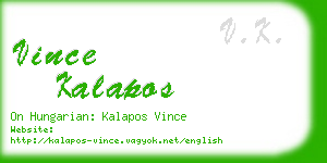 vince kalapos business card